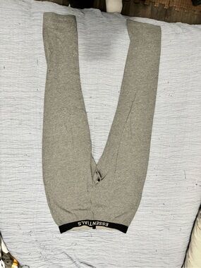 Essentials Gray Sweatpants with Black Logo Waistband